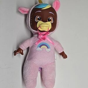 Pink Unicorn Baby Doll with Pacifier